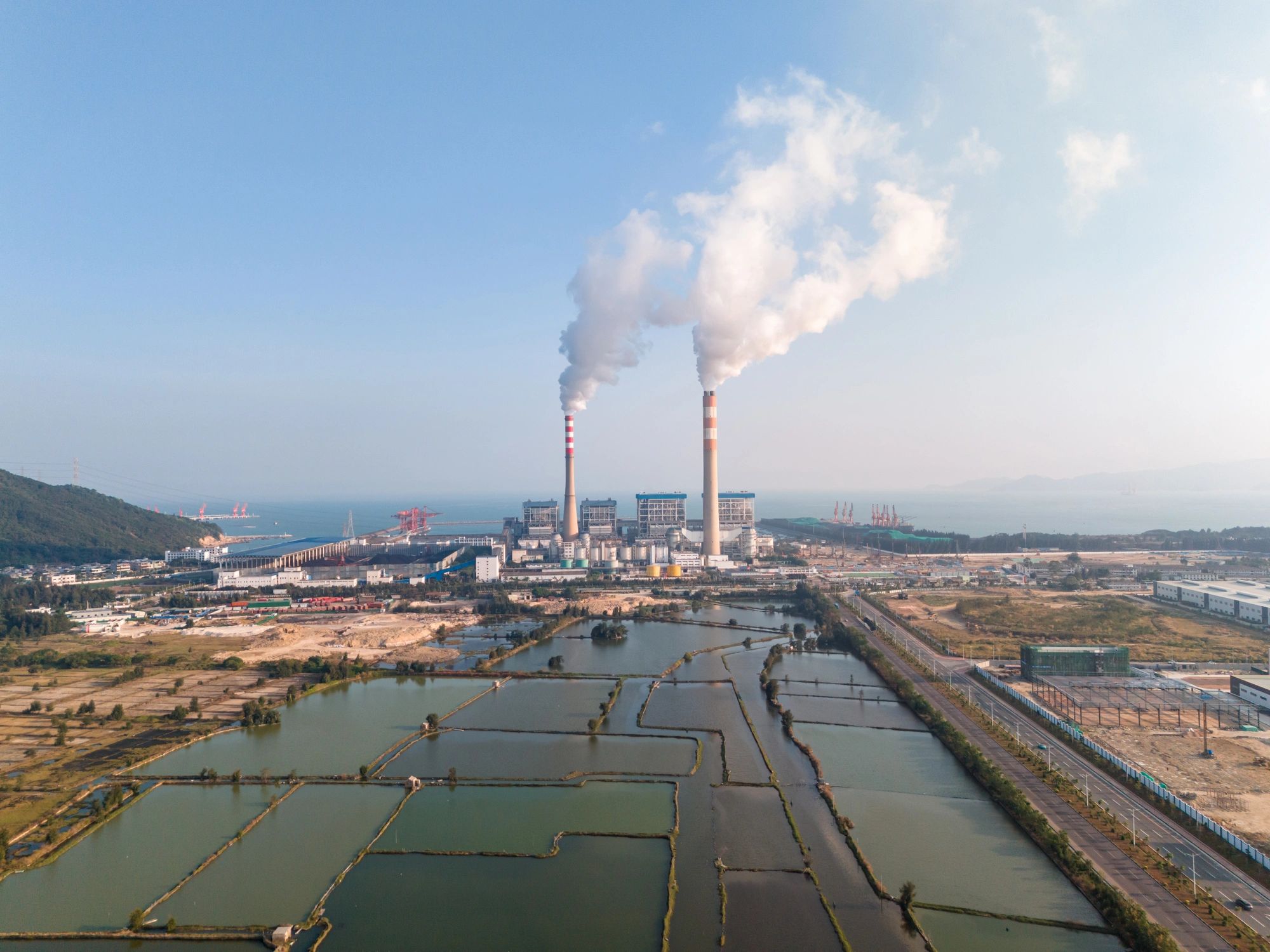 Thermal power plant landscape view