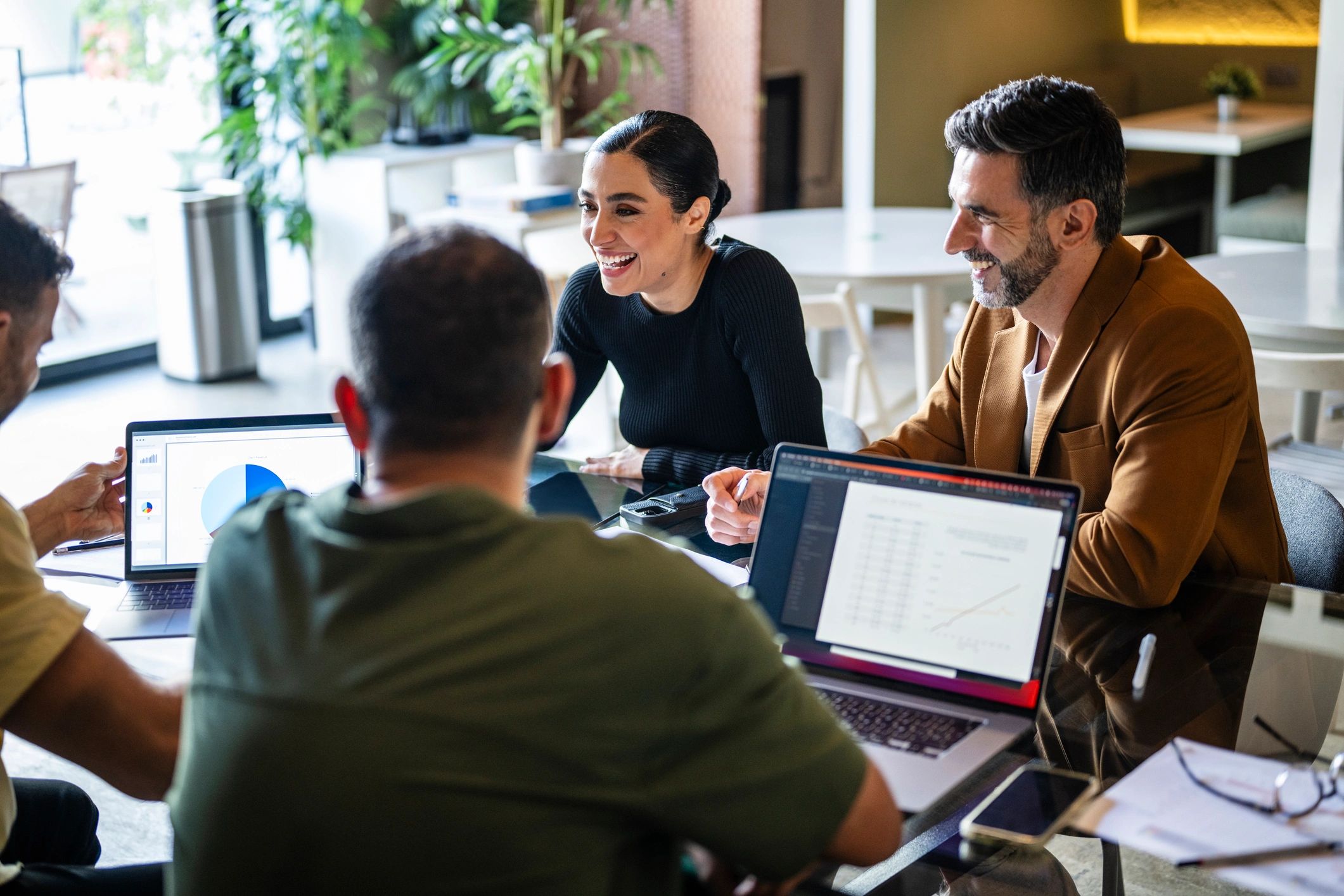 Project team in a meeting discussing technical work