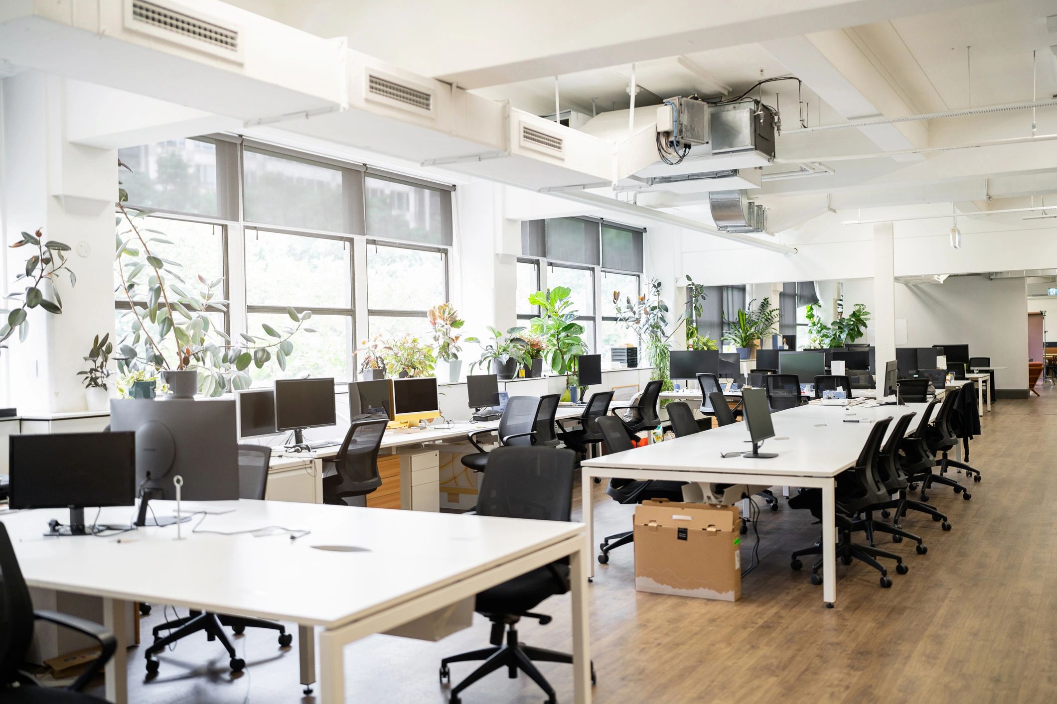 Modern office workspace representing professional consulting operations.